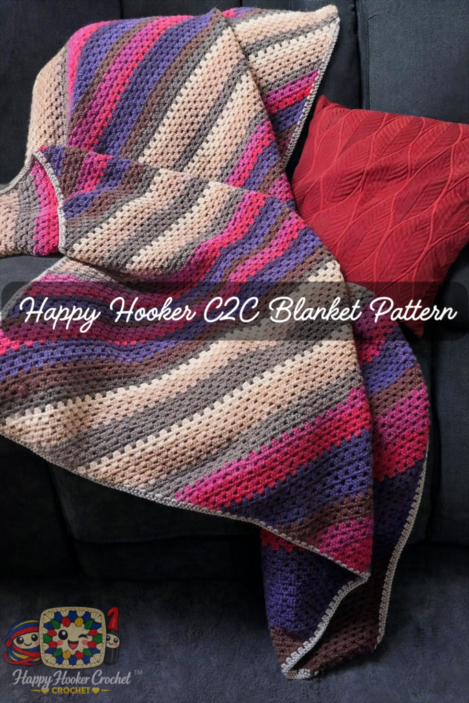 ⭐ Happy Hooker Crochet™ – C2C Rectangle Blanket Pattern