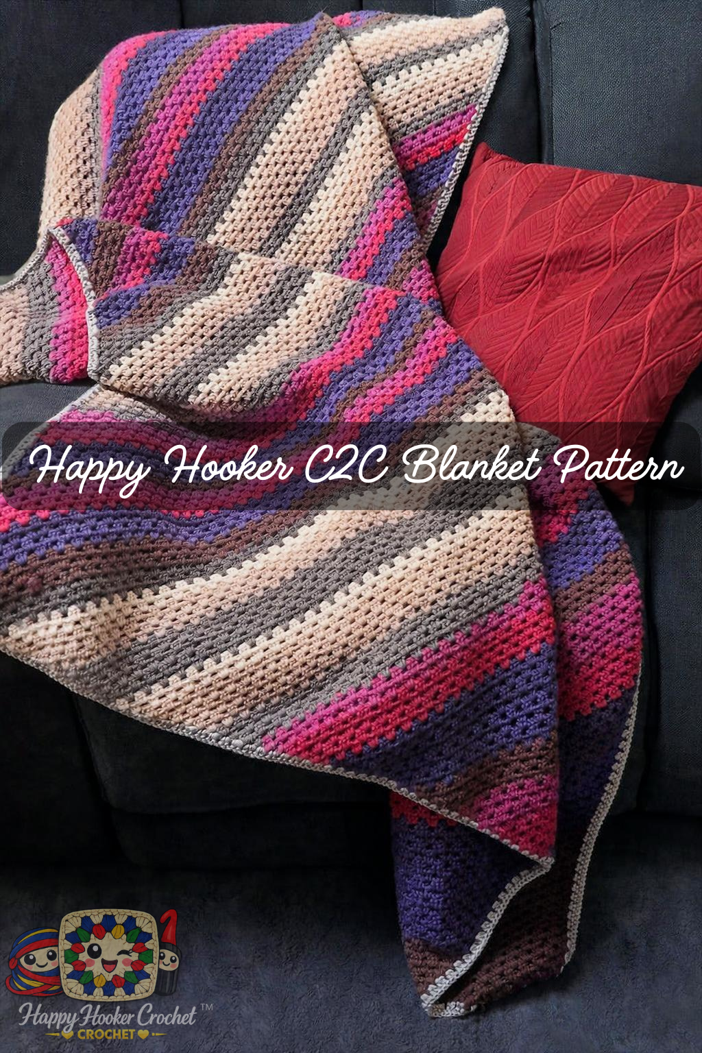 ⭐ Happy Hooker Crochet™ – C2C Rectangle Blanket Pattern